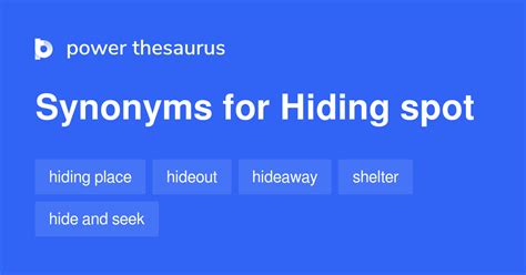 synonym for hiding spot.